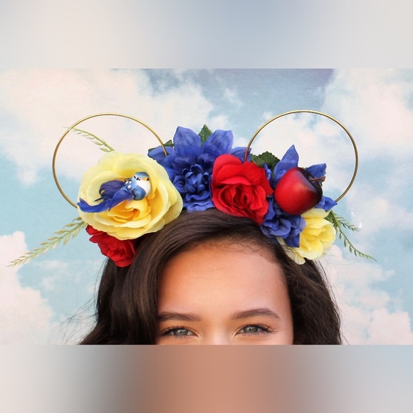 Disney Accessories - Snow White and the Seven Dwarfs Inspired Floral Mickey Ears Headband